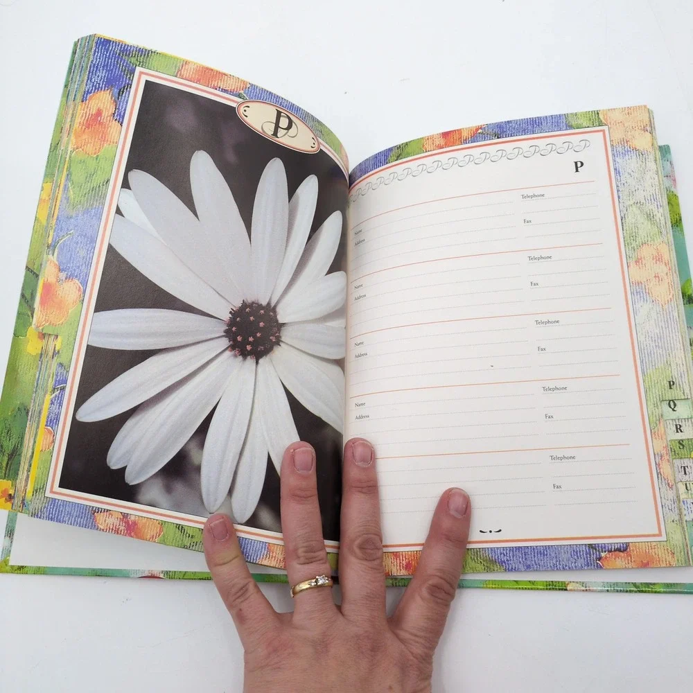 Tormont Vintage 1995 Floral Address Book Telephone‎ Nature Photography Hardcover